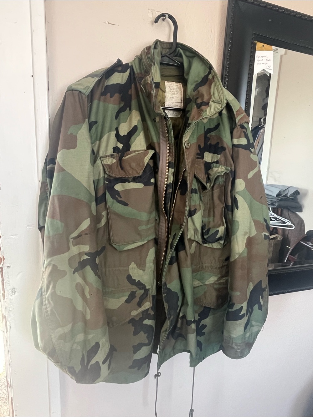 Men's Military Camouflage Field Jacket - Green Camo